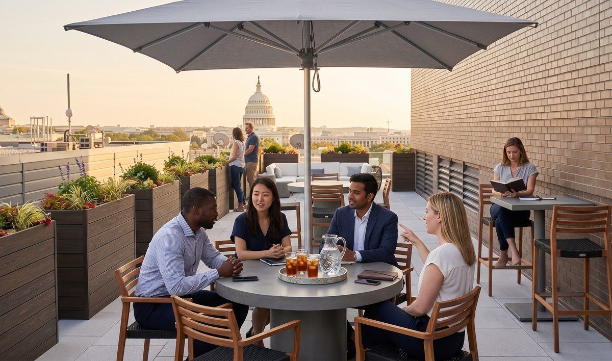 50 F Street roof deck after redesign